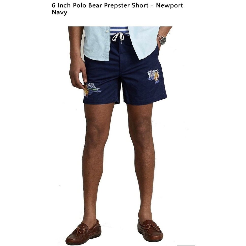 Polo Ralph Lauren Men's Polo Bear 6"Stretch Classic Fit Prepster Short Navy